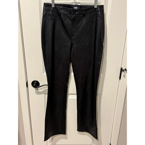 Women's PAIGE Black Faux Leather Boot Cut stretch Pants Size 29/8